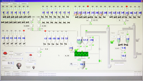 Запуск премиксного завода в г.Лихославль. Скриншот рабочей программы.